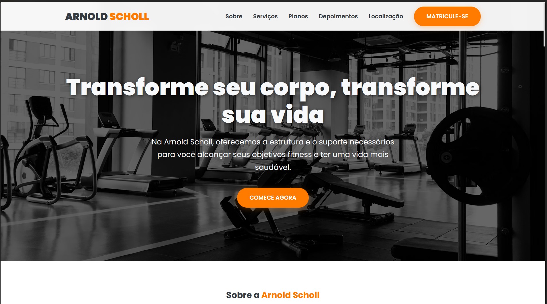 Landing Page para academias, com IA e whatsapp